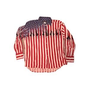 Wranglers Long Sleeve Snap Button Men's 2XL American Flag Western Shirts